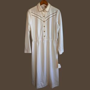 Vintage 70s Leslie Pomer Belted Shirt Dress NWT